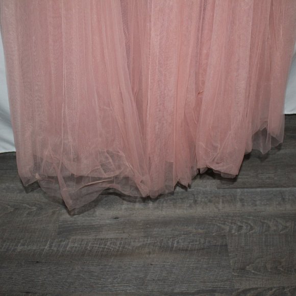 NWT MAC DUGGAL EMBROIDED LACE LONG SLEEVED ROSE GOLD GOWN SZ 8 11168 - Picture 7 of 9